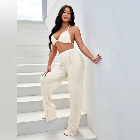 Plisse Shirt, Bra and Pants Set - Picture 6 of 6